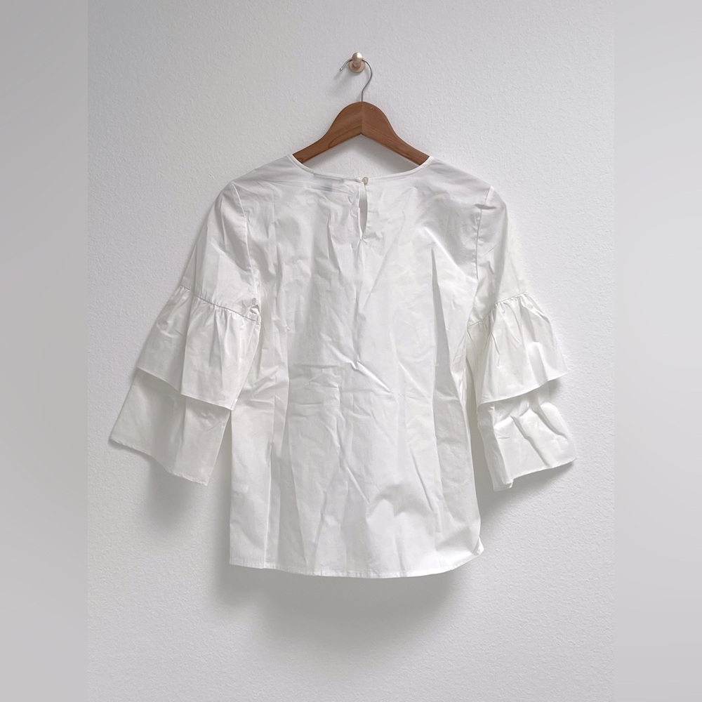 NWT - JCrew Mercantile White Puff Sleeve, Size 0 - Picture 2 of 6